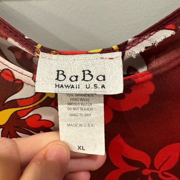 Vintage BaBa Hawaii Floral Dress Red Size XL - Picture 3 of 3